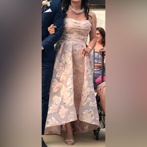 Marchesa Strapless High Low Blush Gown